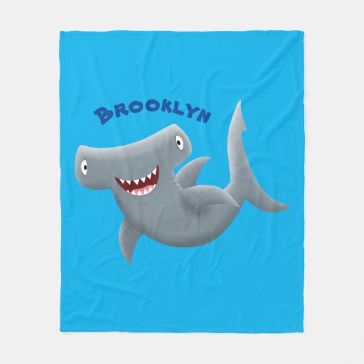 Grappig schattige Hammerhead-cartoon Fleece Deken (Voorkant)