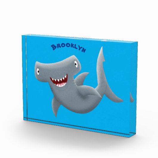 Grappig schattige Hammerhead-cartoon Fotoblokken (Rechts)