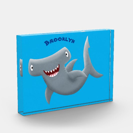 Grappig schattige Hammerhead-cartoon Fotoblokken (Links)