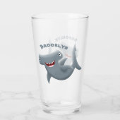 Grappig schattige Hammerhead-cartoon Glas (Achterkant)