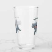 Grappig schattige Hammerhead-cartoon Glas (Links)