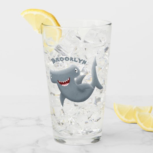 Grappig schattige Hammerhead-cartoon Glas (Voorkant ijs)