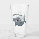 Grappig schattige Hammerhead-cartoon Glas (Voorkant)