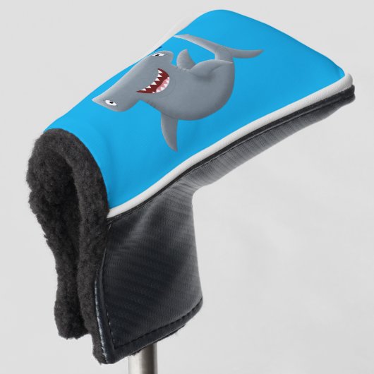 Grappig schattige Hammerhead-cartoon Golfheadcover (3/4 voorkant)