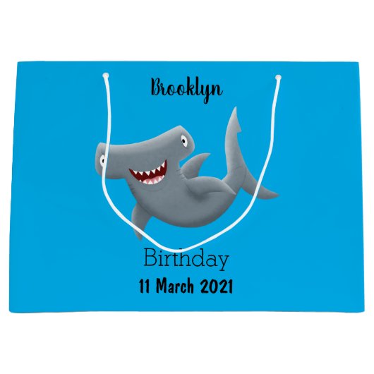 Grappig schattige Hammerhead-cartoon Groot Cadeauzakje (Voorkant)