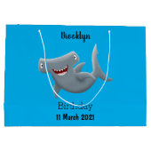 Grappig schattige Hammerhead-cartoon Groot Cadeauzakje (Achterkant)