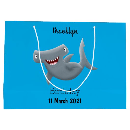 Grappig schattige Hammerhead-cartoon Groot Cadeauzakje (Achterkant)
