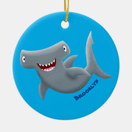 Grappig schattige Hammerhead-cartoon Keramisch Ornament (Voorkant)
