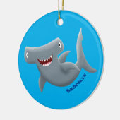 Grappig schattige Hammerhead-cartoon Keramisch Ornament (Links)