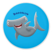 Grappig schattige Hammerhead-cartoon Keramische Knop (Voorkant)