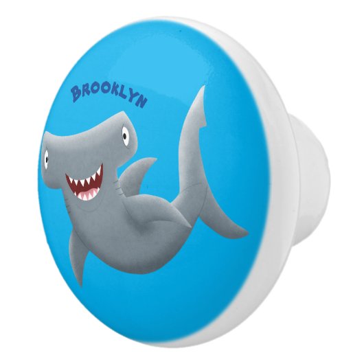 Grappig schattige Hammerhead-cartoon Keramische Knop (Rechts)