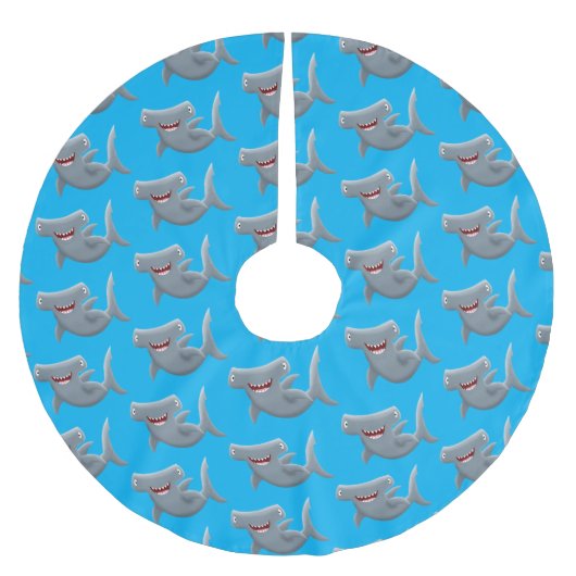 Grappig schattige Hammerhead-cartoon Kerstboom Rok (Voorkant)