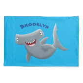 Grappig schattige Hammerhead-cartoon Kussensloop (Achterkant)