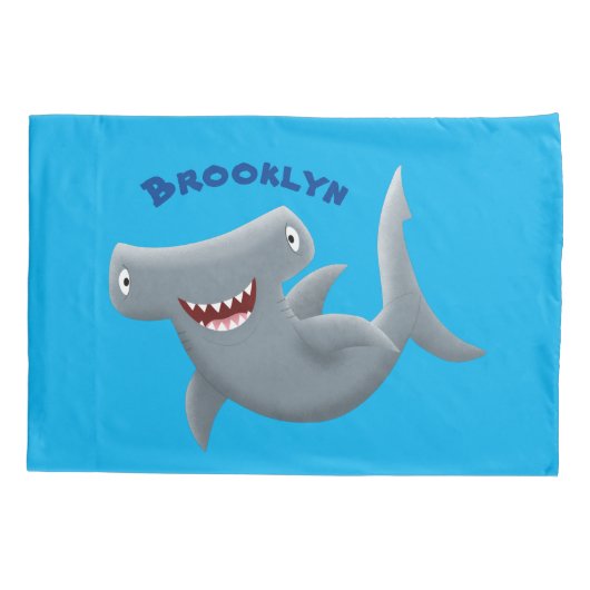 Grappig schattige Hammerhead-cartoon Kussensloop (Achterkant)