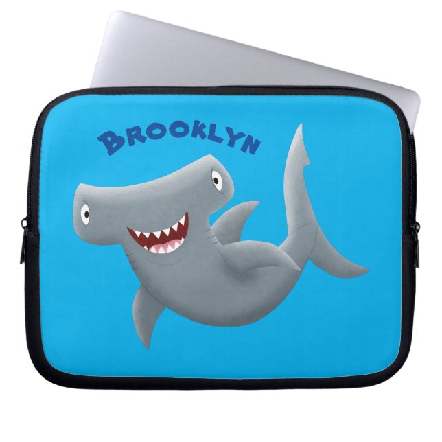Grappig schattige Hammerhead-cartoon Laptop Sleeve (Voorkant)