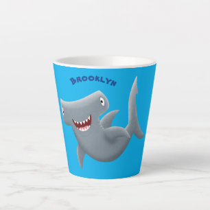 Grappig schattige Hammerhead-cartoon Latte Mok