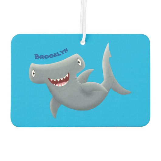 Grappig schattige Hammerhead-cartoon Luchtverfrisser (Achterkant)