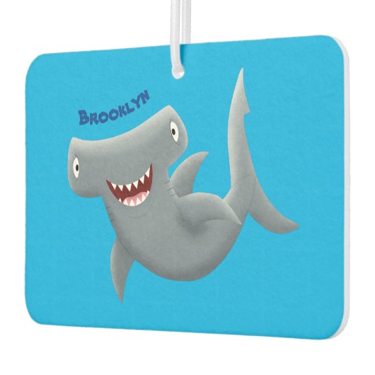 Grappig schattige Hammerhead-cartoon Luchtverfrisser (Links)