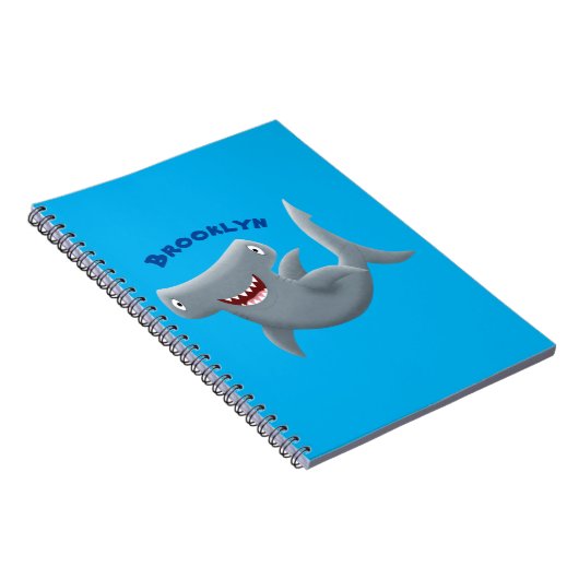 Grappig schattige Hammerhead-cartoon Notitieboek (Rechterzijde)
