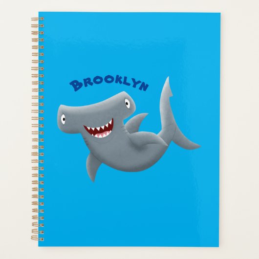 Grappig schattige Hammerhead-cartoon Planner (Voorkant)
