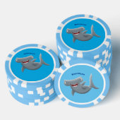 Grappig schattige Hammerhead-cartoon Poker Chips (Opstapeling)