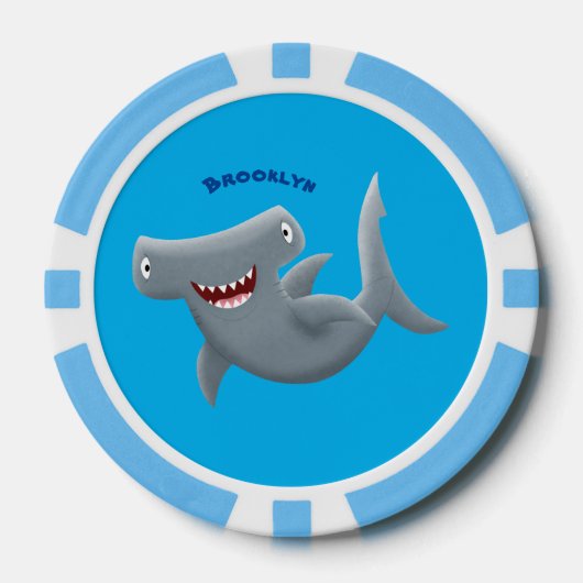 Grappig schattige Hammerhead-cartoon Poker Chips (Voorkant)