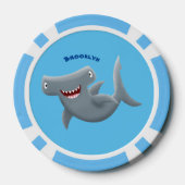 Grappig schattige Hammerhead-cartoon Poker Chips (Achterkant)