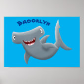 Grappig schattige Hammerhead-cartoon Poster (Voorkant)
