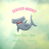 Grappig schattige Hammerhead-cartoon Raamsticker (Vel 3)