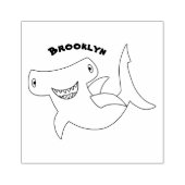 Grappig schattige Hammerhead-cartoon Rubberstempel (Afrduk)