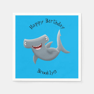 Grappig schattige Hammerhead-cartoon Servet