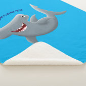 Grappig schattige Hammerhead-cartoon Sherpa Deken (3/4)