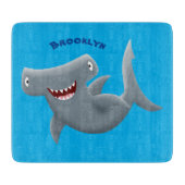 Grappig schattige Hammerhead-cartoon Snijplank (Voorkant)