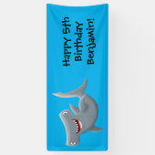 Grappig schattige Hammerhead-cartoon Spandoek (Verticaal)