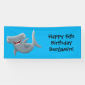Grappig schattige Hammerhead-cartoon Spandoek (Horizontaal)