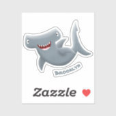Grappig schattige Hammerhead-cartoon Sticker (Vel)