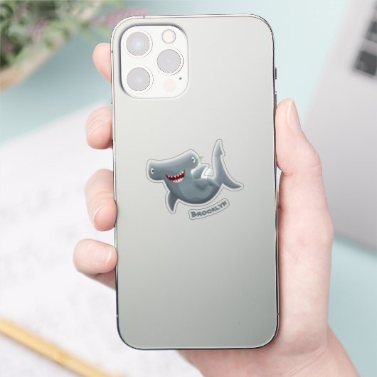 Grappig schattige Hammerhead-cartoon Sticker (Telefoon)