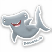 Grappig schattige Hammerhead-cartoon Sticker (Voorkant)