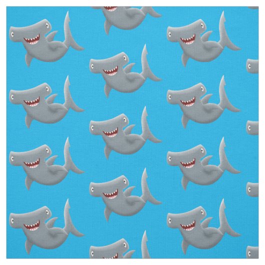 Grappig schattige Hammerhead-cartoon Stof (Swatch)