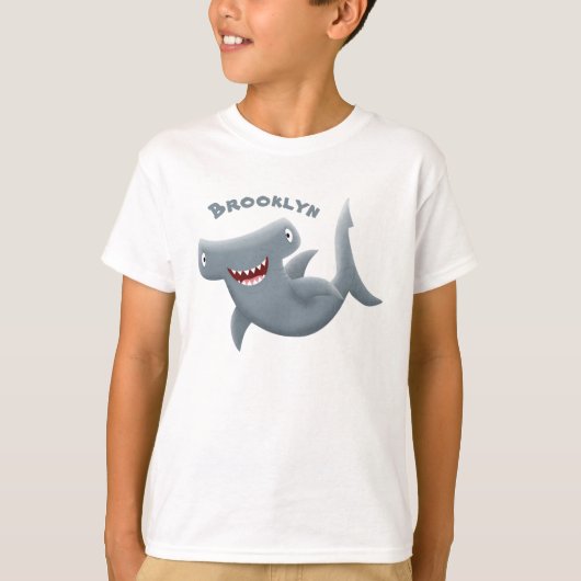 Grappig schattige Hammerhead-cartoon T-shirt (Voorkant)