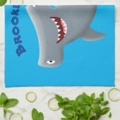 Grappig schattige Hammerhead-cartoon Theedoek (Gevouwen)