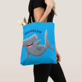 Grappig schattige Hammerhead-cartoon Tote Bag (Dichtbij)
