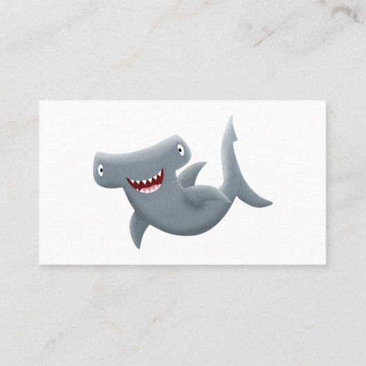 Grappig schattige Hammerhead-cartoon Visitekaartje (Achterkant)