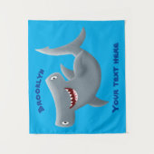 Grappig schattige Hammerhead-cartoon Wandkleed (Voorkant)