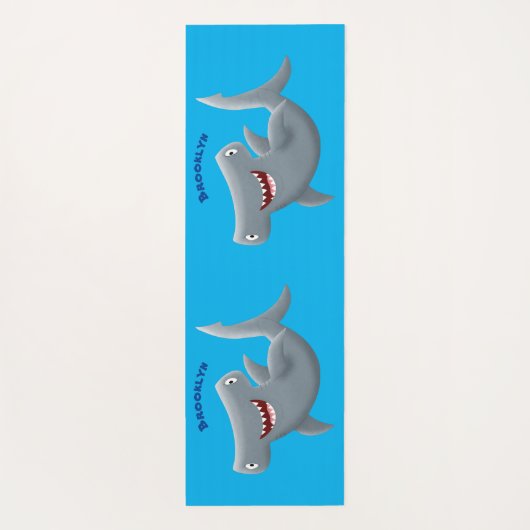Grappig schattige Hammerhead-cartoon Yogamat (Achterkant)