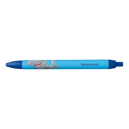 Grappig schattige Hammerhead-cartoon Zwarte Inkt Pen (Voorkant)