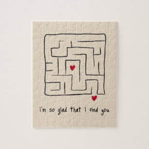 Grappig Schattige handgetekende Maze Valentijn Gif Legpuzzel