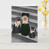 Grappig/Schattige Hond Afstuderen Kaart (Gele Bloem)