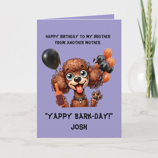 Grappig Schattige Hond Eenvoudig Verjaardag Wenska Kaart (Voorkant)