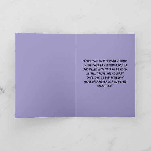 Grappig Schattige Hond Eenvoudig Verjaardag Wenska Kaart (Binnen)